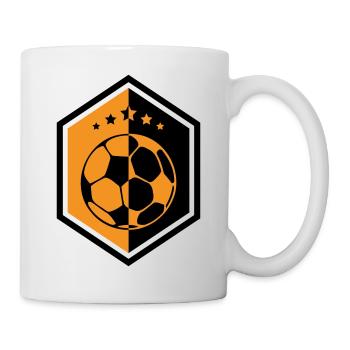 Écusson Football Orange : L'Armure du Capitaine - Mug blanc - blanc - Droite