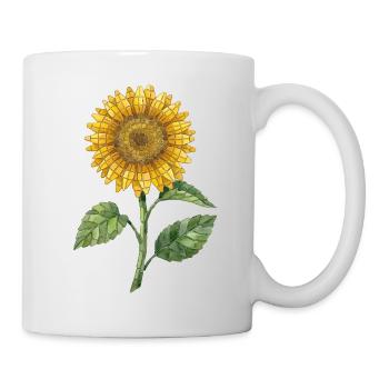 Sunflower Mosaic - Retro Design for Garden Fans - Mug - white - Right