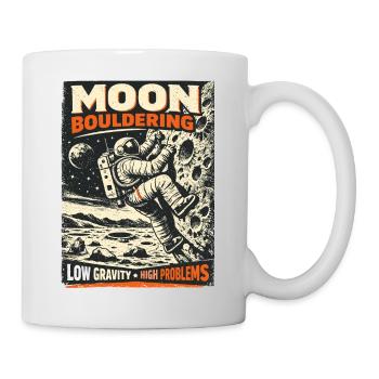 Moon Bouldering: Vintage Astronaut Kletter Design - Tasse - Weiß - Rechts