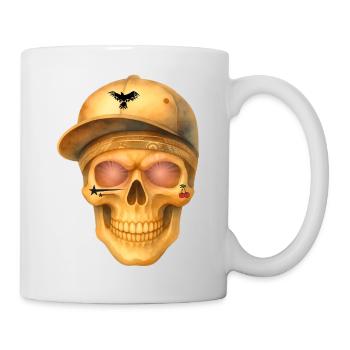 Bronze skull t-shirt design. - Mug - white - Right