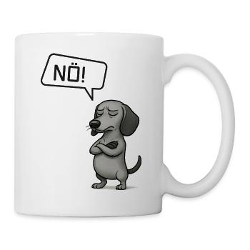 Dackel sagt NÖ! – Sturheit mit Stil - Tasse - Weiß - Rechts