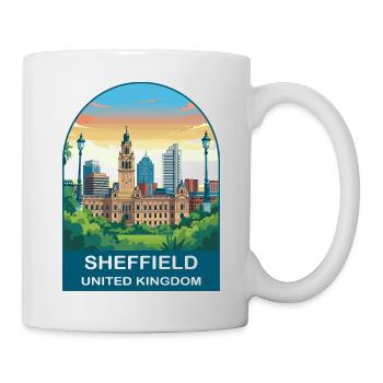 Sheffield Skyline UK Steel City Illustration - Mug - white - Right
