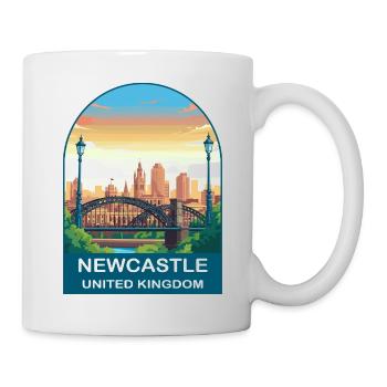 Newcastle Skyline UK Tyne Bridge Illustration - Mug - white - Right