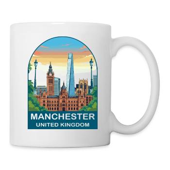 Art d’affiche de voyage Manchester Skyline UK - Mug blanc - blanc - Droite