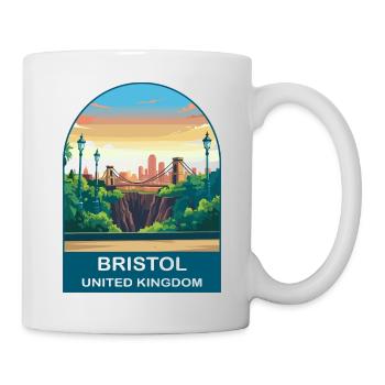 Bristol Skyline UK Travel Poster Illustration - Mug - white - Right