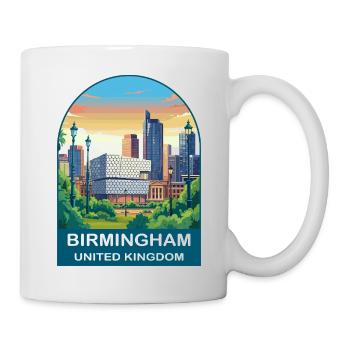 Birmingham Skyline UK City Illustration - Mug - white - Right