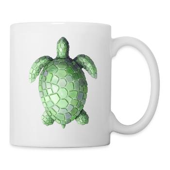 Turtle Mosaic - Gift for Sea Fans - Mug - white - Right