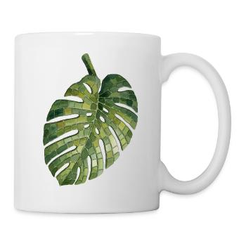 Monstera Mosaic - Jungle urbaine pour les passionnés de plantes - Mug blanc - blanc - Droite