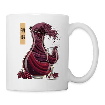 Wine Wave Shirt Japan Style Wein Design - Tasse - Weiß - Rechts
