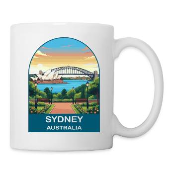 Sydney Australia Opera House Reiseplakat-Kunst - Tasse - Weiß - Rechts