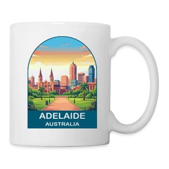 Adelaide Australien Stadt-Skyline-Reiseplakat - Tasse - Weiß - Rechts