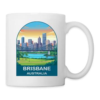 Brisbane Australia Story Bridge Travel Poster - Tasse - Weiß - Rechts
