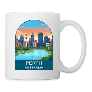 Perth Australia Swan River Travel Poster Art - Mug - white - Right