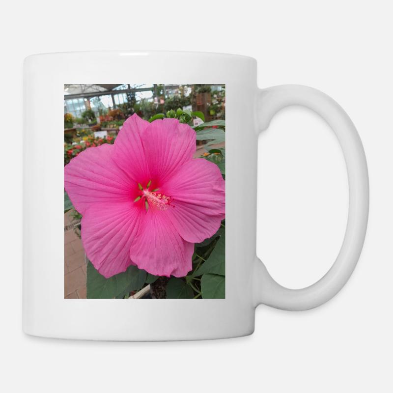 Hibiscus Rose Tropical Glow Textile - Tasse - Weiß