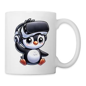 Cute Penguin VR Gamer Comic Style - Mug - white - Right