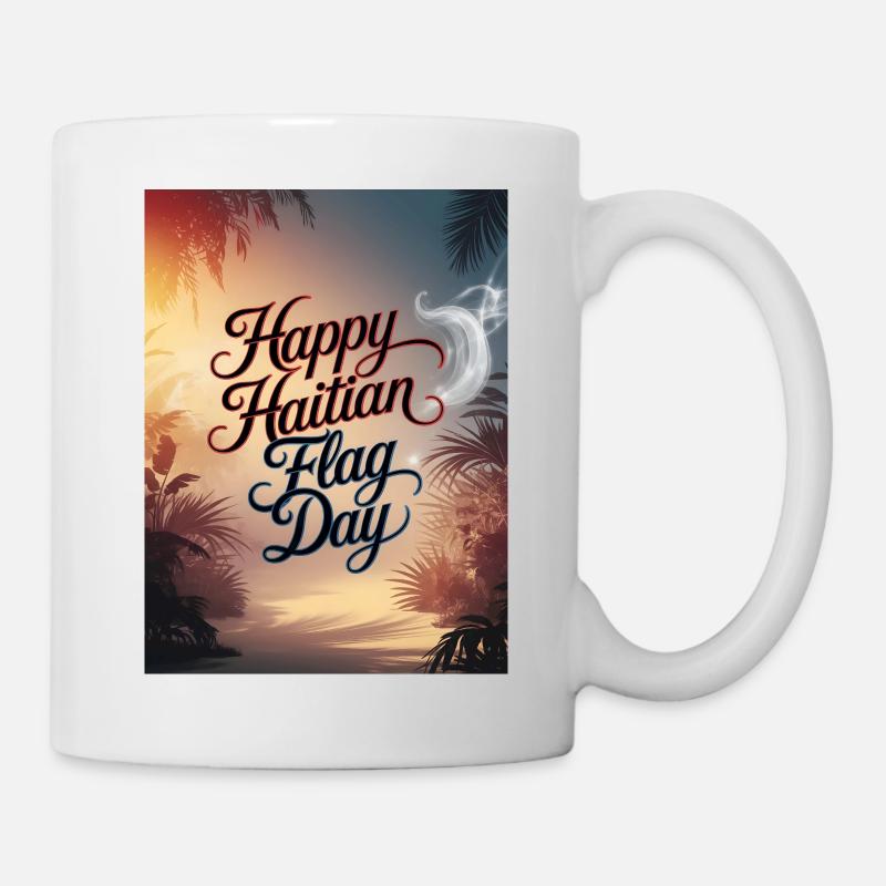 Célébration de la Journée du drapeau haïtien - Mug blanc - blanc