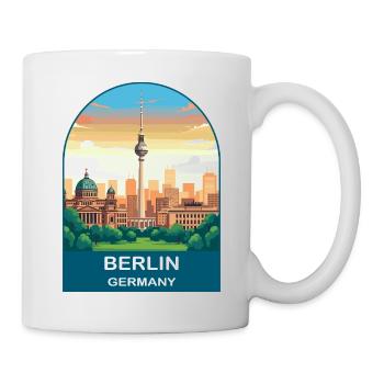 Berlin Germany TV Tower Vintage Travel Art - Mug - white - Right