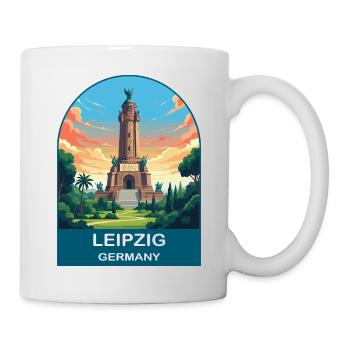 Leipziger Deutschland-Denkmal Vintage-Reiseplakat - Tasse - Weiß - Rechts