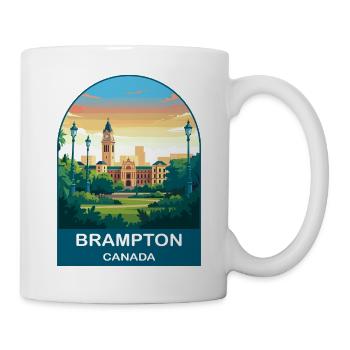 Brampton Canada City Hall Vintage Travel Art - Mug - white - Right