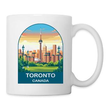 Toronto Kanada CN Tower Skyline Reiseplakat - Tasse - Weiß - Rechts