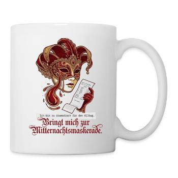Dramatisches Mitternachtsmaskerade Design für Buch - Tasse - Weiß - Rechts