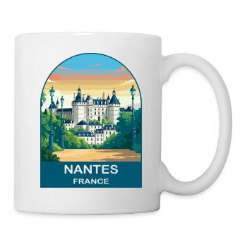 Nantes France Vintage City Travel Poster Art - Mug - white - Right