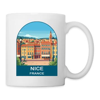 Nice France Riviera Vintage Travel Poster Art - Mug - white - Right