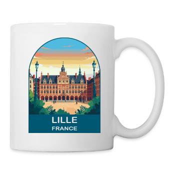 Lille France Grand Place Vintage Travel Poster - Mug - white - Right
