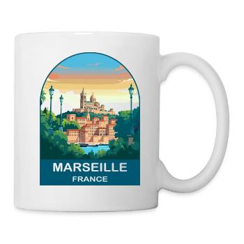 Marseille France Port City Vintage Travel Poster - Mug - white - Right