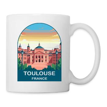 Toulouse France Pink City Vintage Travel Poster - Mug - white - Right