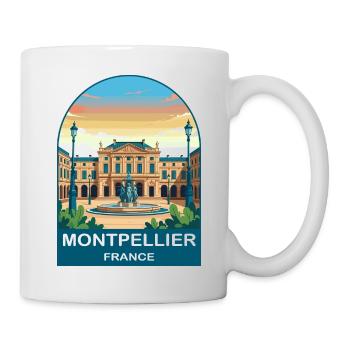 Montpellier France Vintage Travel Poster Design - Mug - white - Right