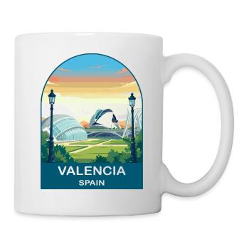 Valencia Spain City of Arts Vintage Travel Art - Mug - white - Right