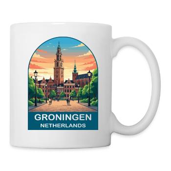 Affiche de voyage Groningue, Pays-Bas, Martinitoren, - Mug blanc - blanc - Droite