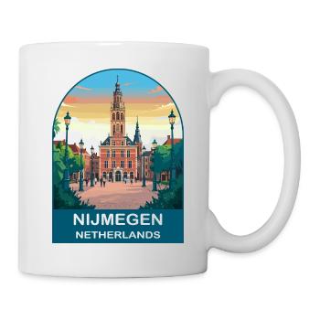 Nijmegen Niederlande Vintage City Reiseplakat - Tasse - Weiß - Rechts