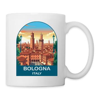 Bologna Italy Vintage Travel Poster Art - Mug - white - Right