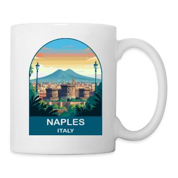 Naples Italy Vintage Travel Poster Art - Mug - white - Right