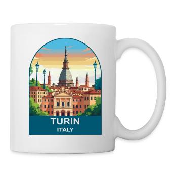 Art d’affiches de voyage vintage à Turin, Italie - Mug blanc - blanc - Droite