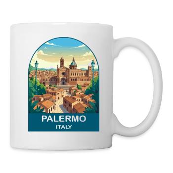 Palermo Italy Vintage Travel Poster Art - Mug - white - Right