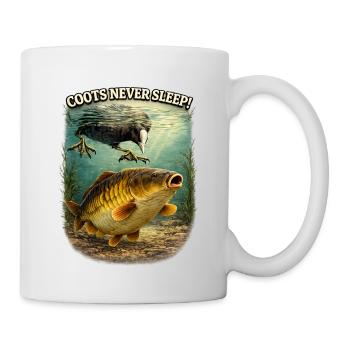 Coots Never Sleep Funny Carp Fishing Design - Mug - white - Right