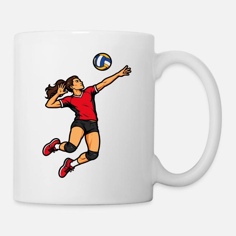 Volleyball player with a powerful serve - Mug - white