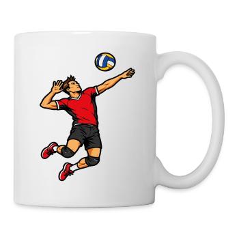 Powerful serving volleyball player - Mug - white - Right