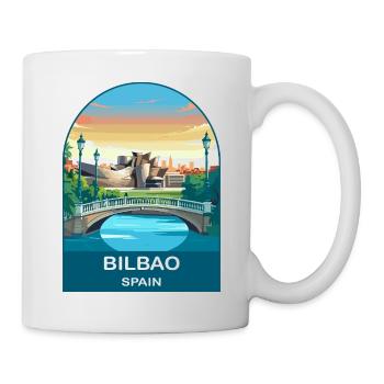 Bilbao Spain Vintage Travel Poster Art - Mug - white - Right