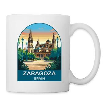 Zaragoza Spain Vintage Travel Poster - Mug - white - Right
