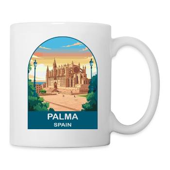 Palma Spain Vintage Travel Poster Art - Mug - white - Right