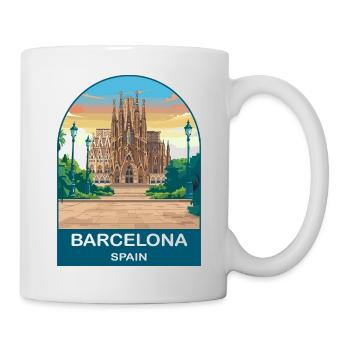 Barcelona Spain Vintage Travel Poster - Mug - white - Right