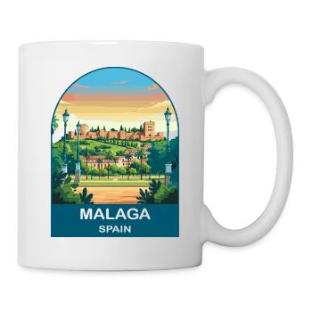 Malaga Spain Vintage Travel Poster Art - Mug - white - Right