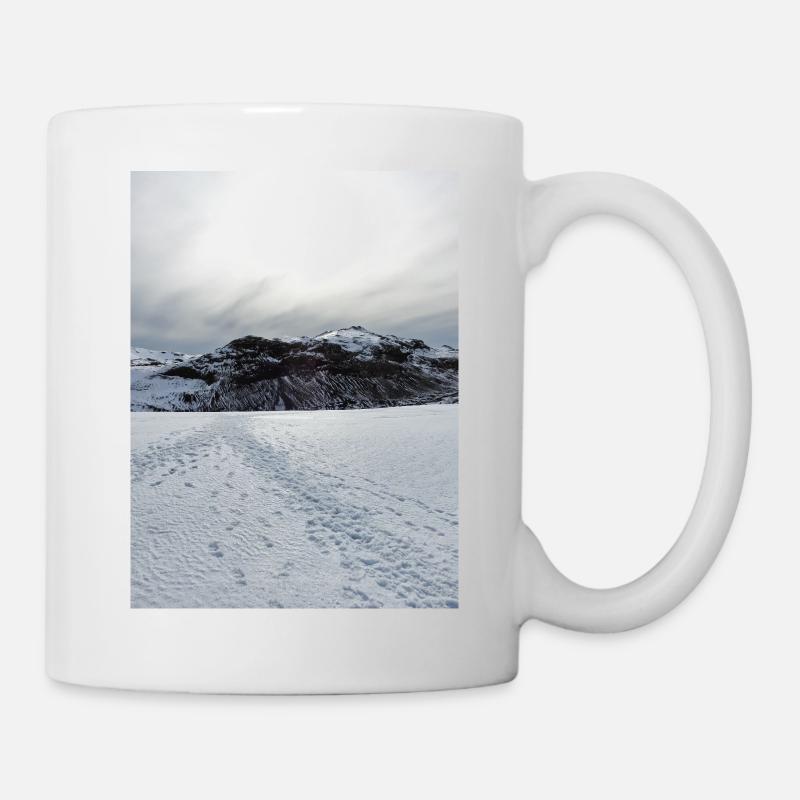 Snowbound Horizon Under Pale Sun - Mug - white