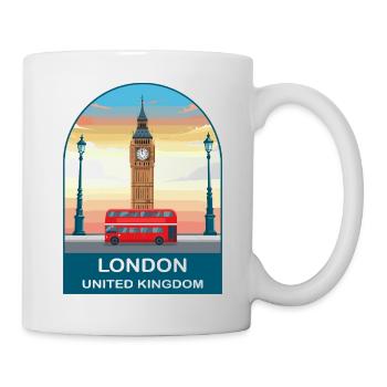 London UK Vintage Travel Poster Art - Tasse - Weiß - Rechts