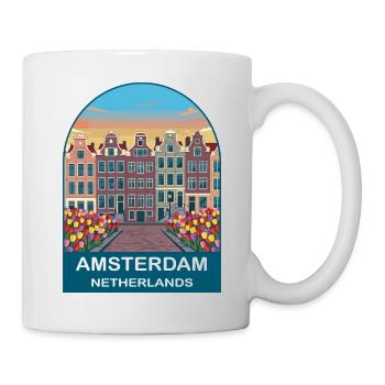 Amsterdam Netherlands Vintage Poster - Mug - white - Right