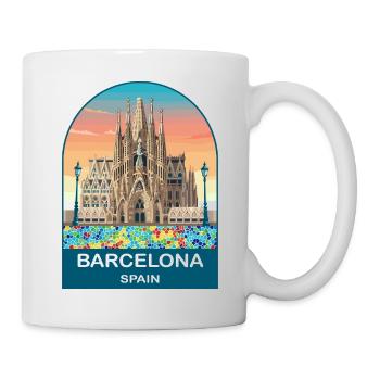 Barcelona Spain Vintage Travel Poster - Mug - white - Right